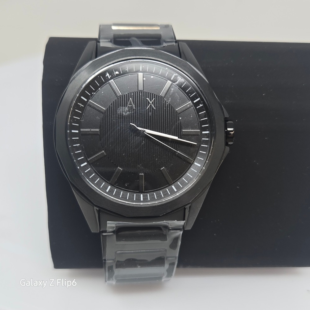 Armani Exchange AX2620 Drexler Mens Black Stainless Steel Watch New